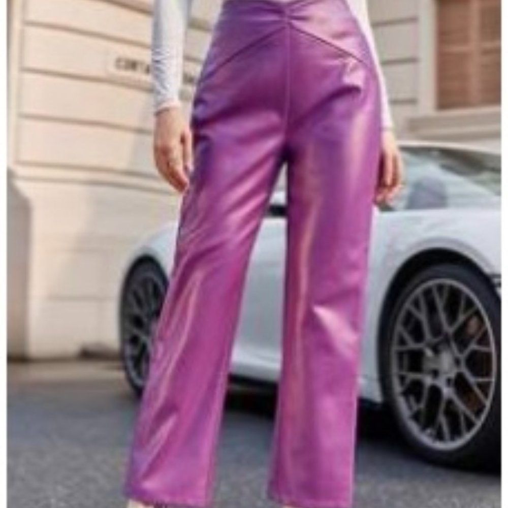 Purple Leather Pants